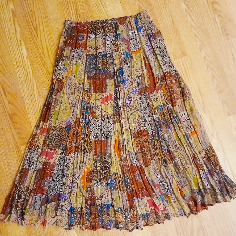 Vintage Carol Little Bohemian Patchwork Maxi Skirt Size Medium - Picture 10 of 10